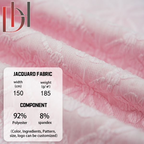 Shirt Flower Jacquard Fabric 92% Polyester 8% Spandex Fabric OEM Service