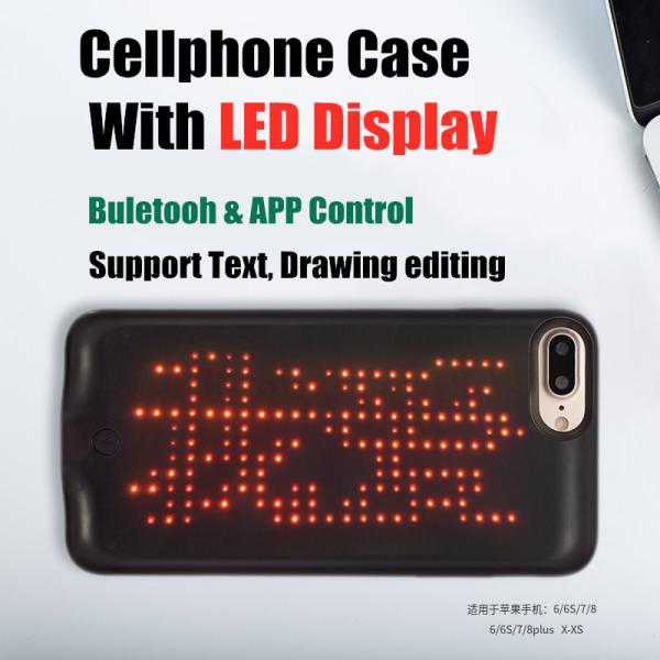 Black / Pink Glowing Cell Phone Cases , Dynamic APP Editing Light Up Cell Phone Case