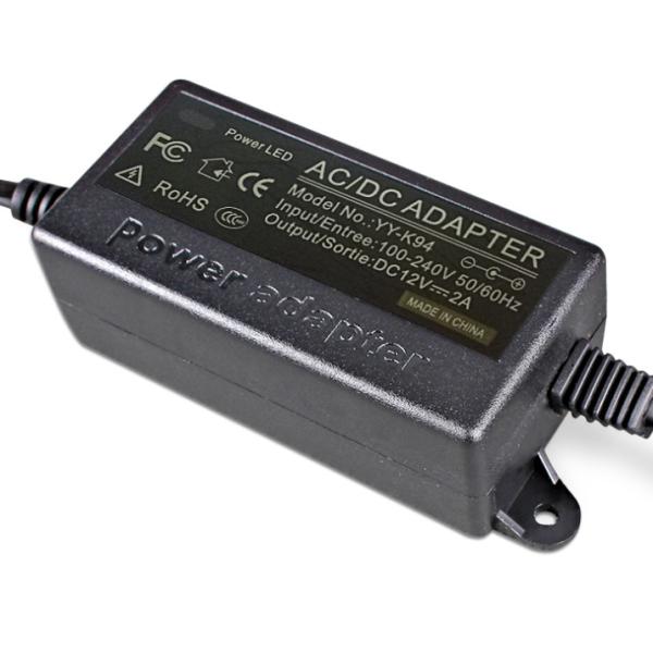 C-Power 24W AC100-240V DC 12V Wall Plug 12V 2A Power Adapter with Optional DC Connector