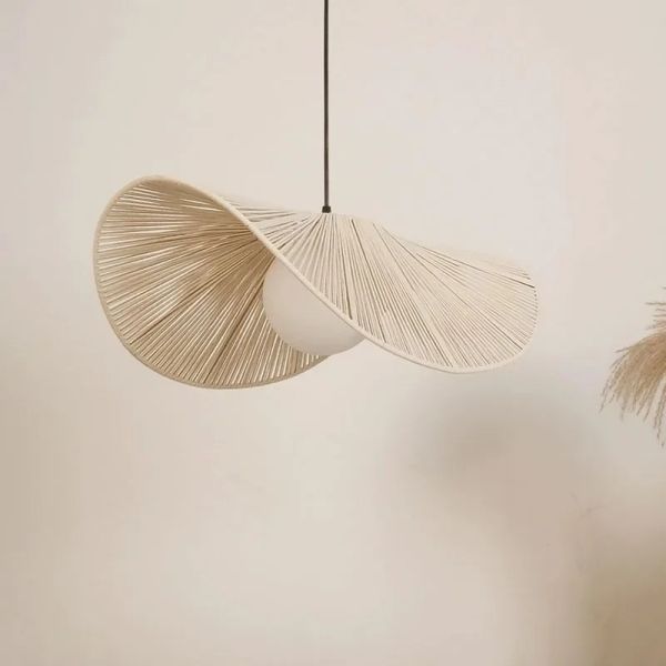 Art Hanging Wicker Lamp Bedroom Parlor Hotel Nordic Rattan Wabi Sabi Pendant Light(WH-WP-101)