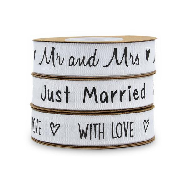 Custom Printed Cotton Ribbon 15mm*10m White Gift Packing Ribbon