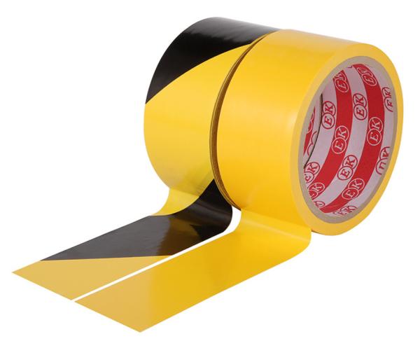 50mm Stripe Floor PVC Warning Tape Black Yellow Insulation Tape For Pipe Plastic