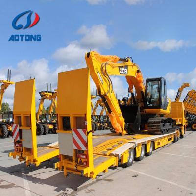 Transport Heavy Equipment Conveniently with Aotong Mechanical Folding Low Bed Trailer