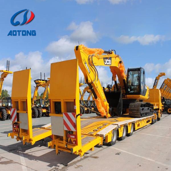 Capacité de 50 tonnes, semi-remorque avec rampe hydraulique et faisceau principal Q345B