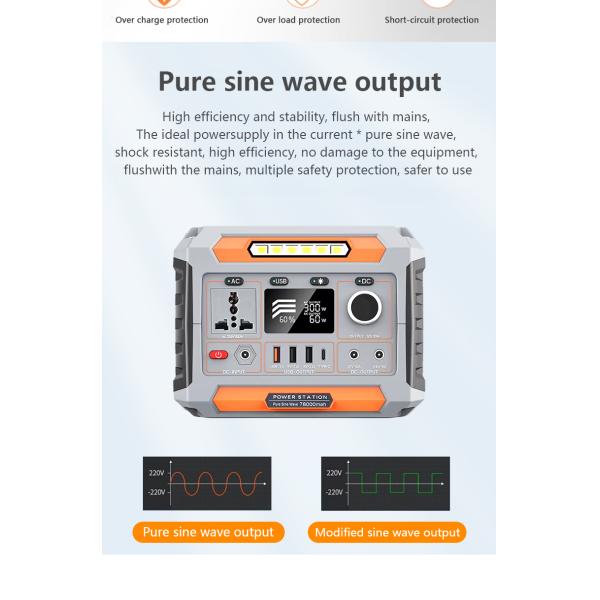 Avcon 300W Portable Solar Power Station Mobile Backup Emergency EU Plug for Car Camping Solar Panel Source