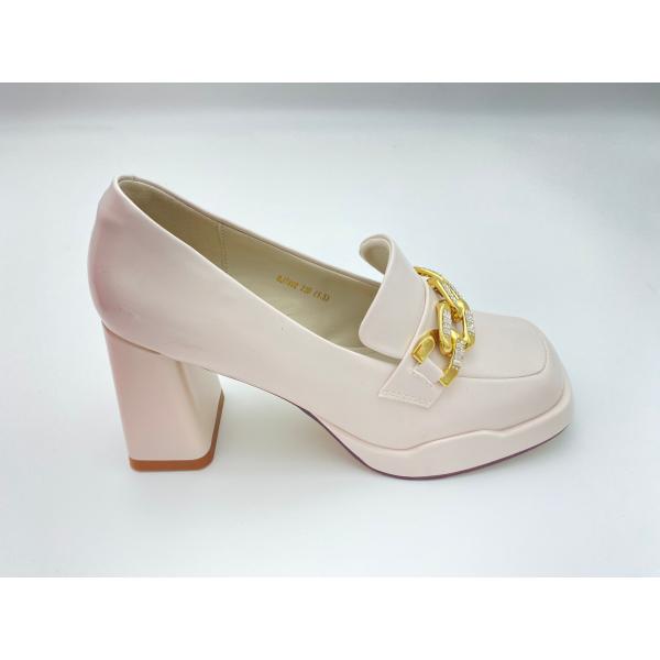 Women white high heels with thick soled and easy to take off summer for lady
