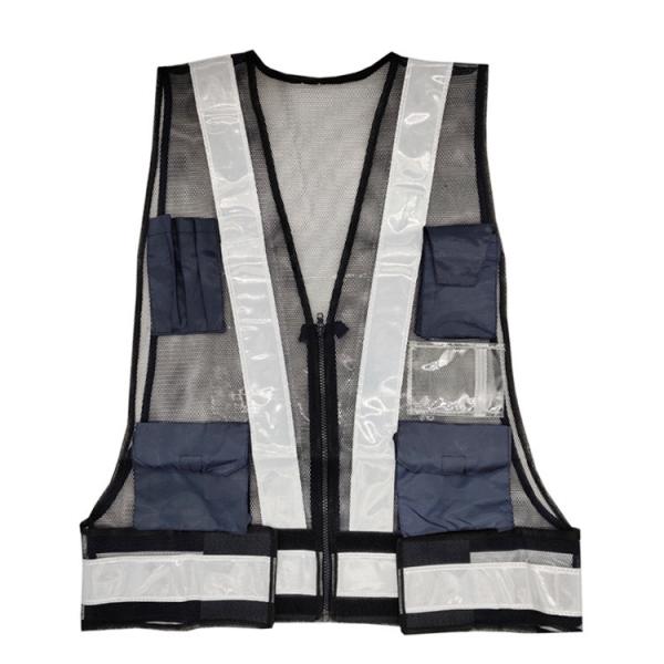 Vestes de sécurité réfléchissantes en polyester orange Mesh respirant avec durabilité / visibilité