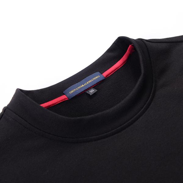 High quality cotton O neck sweatshirt fashion ,High end custom embroidered black sweat shirt for men