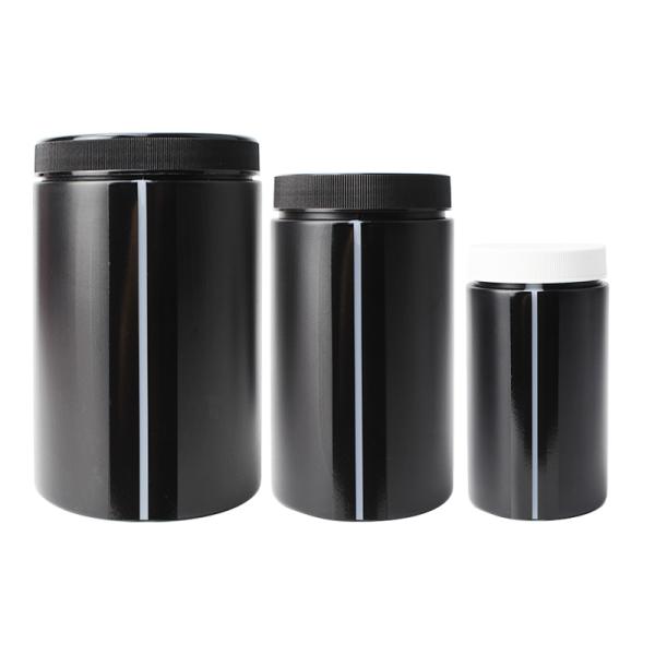 Wholesale 200g 500g 1000g Black Bottle Material Food Grade Honey Container PET Honey Plastic Jar