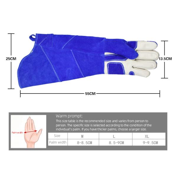 Guantes animales del control del cuero azul del color, animal que maneja los guantes para el perro/el gato