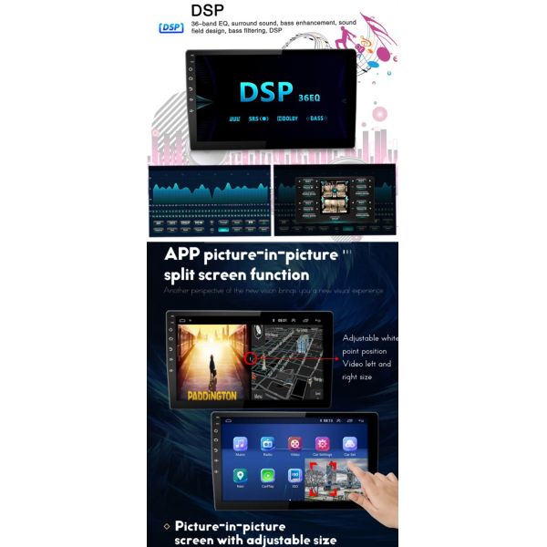 Pouce sans fil capacitif stéréo Android 10 de l'unité 7 de tête d'Android Carplay de double voiture de vacarme