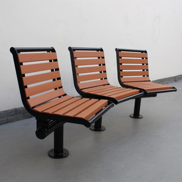 Рециклированная пластиковая 3-местная садовая скамейка, наружная изогнутая парковая скамейка