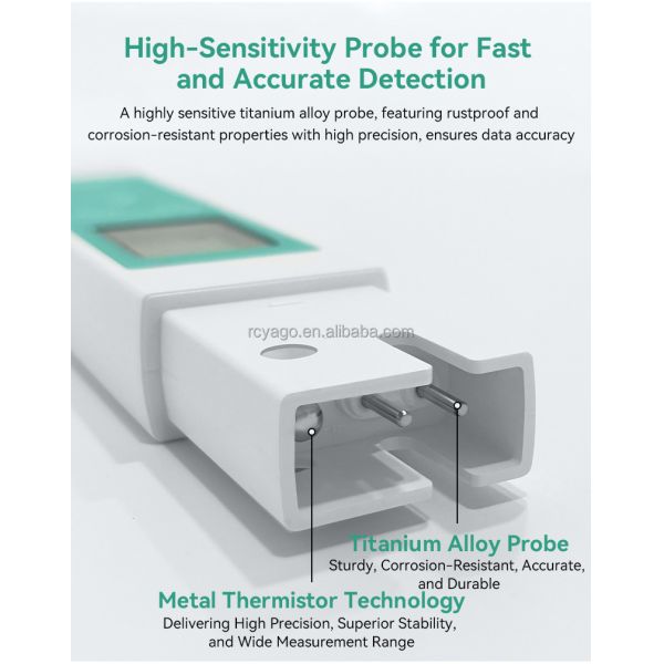 High Precision Durable Titanium Alloy Probe Water TDS Meter with 0-9999 ppm TDS Range and Multiparameter pH Measurement