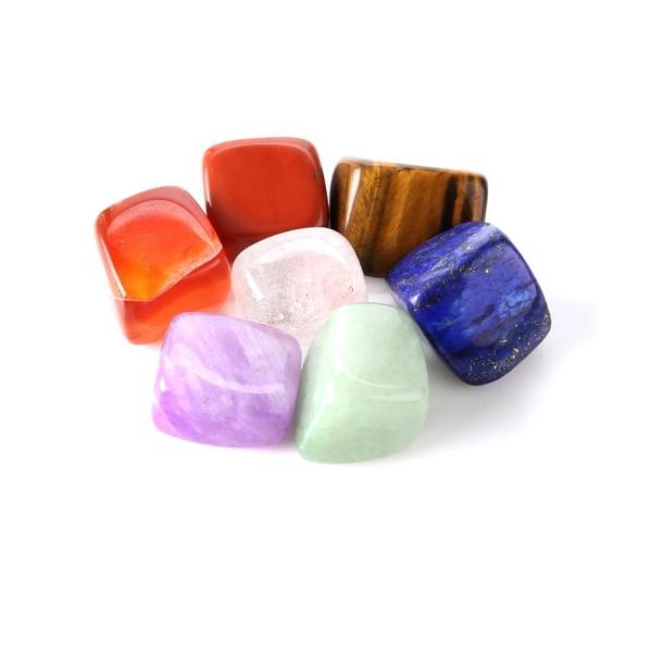 2023 Natural Crystal Healing Stone Engrave Chakra Sets with Religious Style India Regional Feature