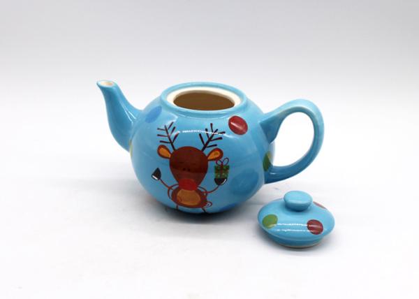 Christmas Design Decoration Ceramic Houseware Blue Color Dolomite Teapot Tableware Set