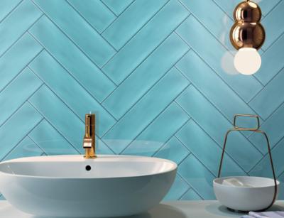 Ceramic Subway Wall Tiles 68x280mm Glossy Ripple Surface Modern