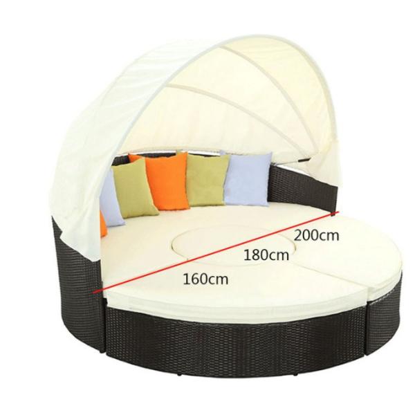 Rattan Wicker Chaise Lounge Chair Set Modern Poly Patio Canopy Sunproof Lounger