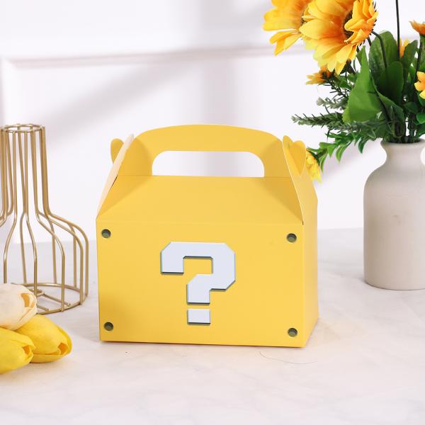 Custom Yellow Question Mark Folding Paper Gift Box