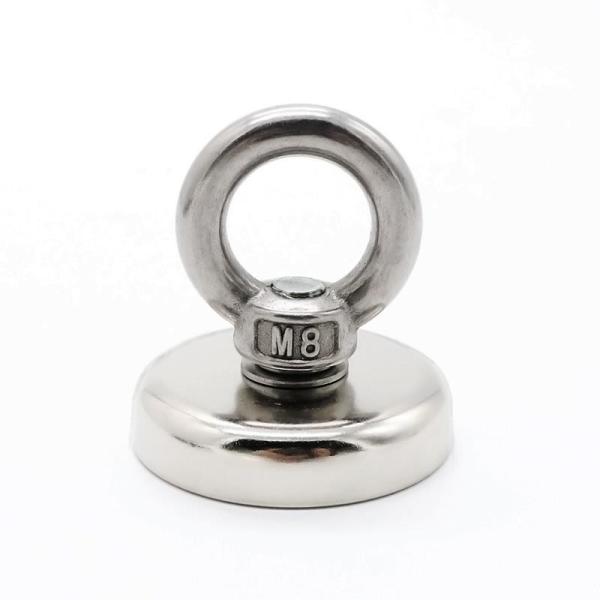 Strong Neodymium Magnet Fishing with Eyebolt Grade NdFeB Pulling Force ≤500LBS 226kg