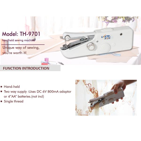 Handheld Sewing Machine White Body Output DC 6V/1000mA Battery Powered Original Box