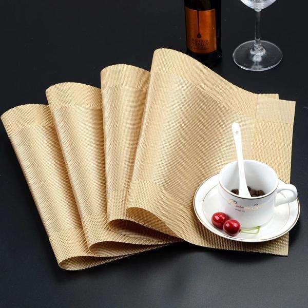 Custom Dinner Table Mat Eco Friendly Woven Non Slip Washable PVC