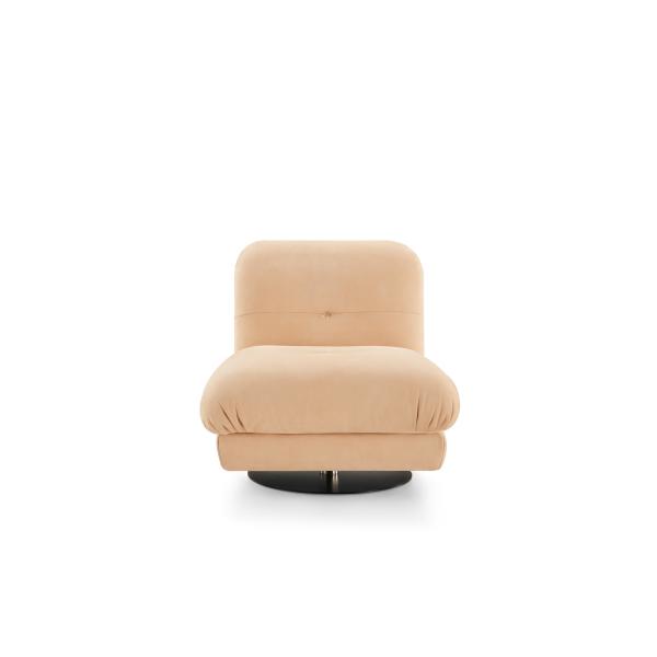 High End Hotel Lobby Furniture Simple Frosted Leather Swivel Single Lounge Chair