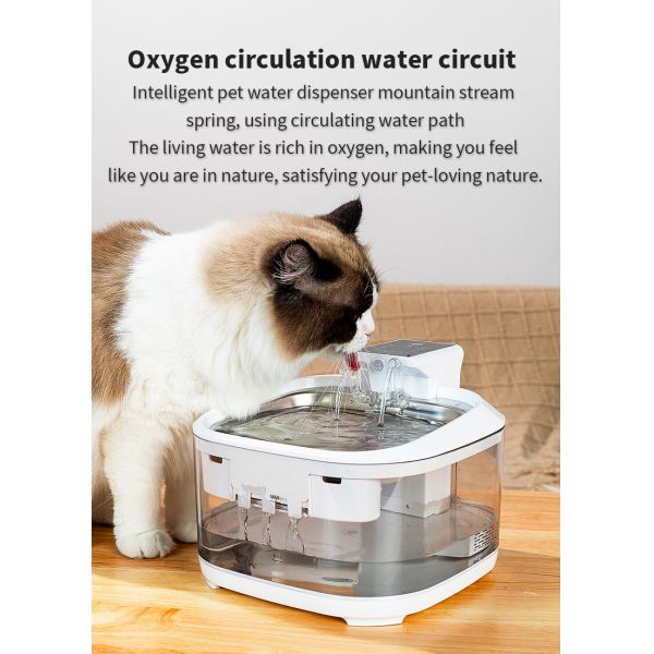 Eco-Friendly Large Capacity Wireless Smart Pet Water Fountain with 304 Stainless Steel & PC Automatic for Cats & Dogs Indoor Use