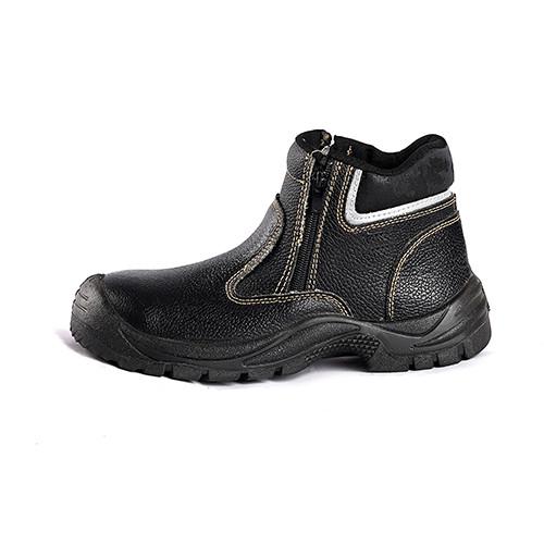 Non Slip PU Sole Anti Static Anti Scratch Steel Toe Safety Shoes High Cut Casual Industrial Genuine Leather