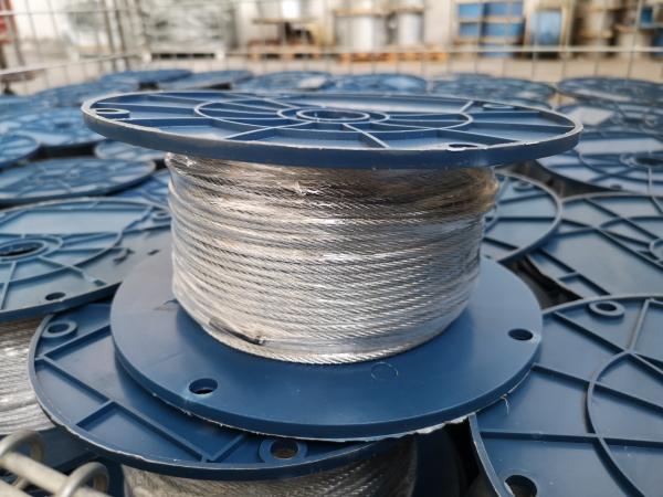 Câble métallique en acier galvanisé revêtu de vinyle transparent pour la protection de la sécurité et la liaison, 3,0 mm x 300 m