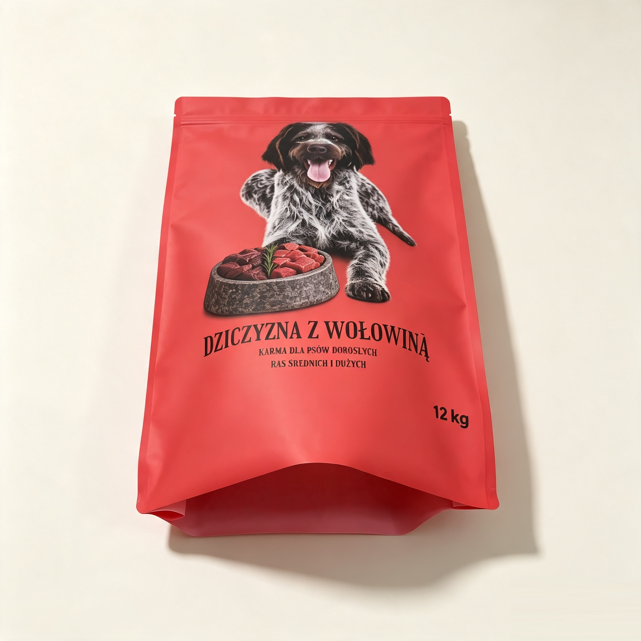 12kg Digital Printed Quad Seal Dog Food Packaging Bag | High Barrier Resealable Zipper Large Format Pet Food Stand Up Pouch OEM Custom Printed Dog Feed Packaging