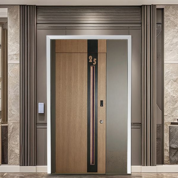 Anti Theft Steel Security Door Durable Construction Main Home Entry Door