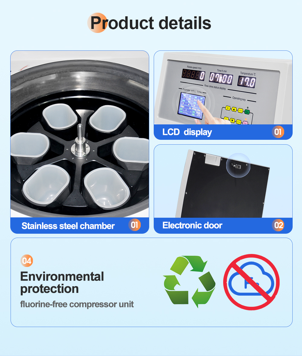 Large Capacity 6000ML Low Speed Refrigerated Laboratory Centrifuge for Nano and Graphene Materials