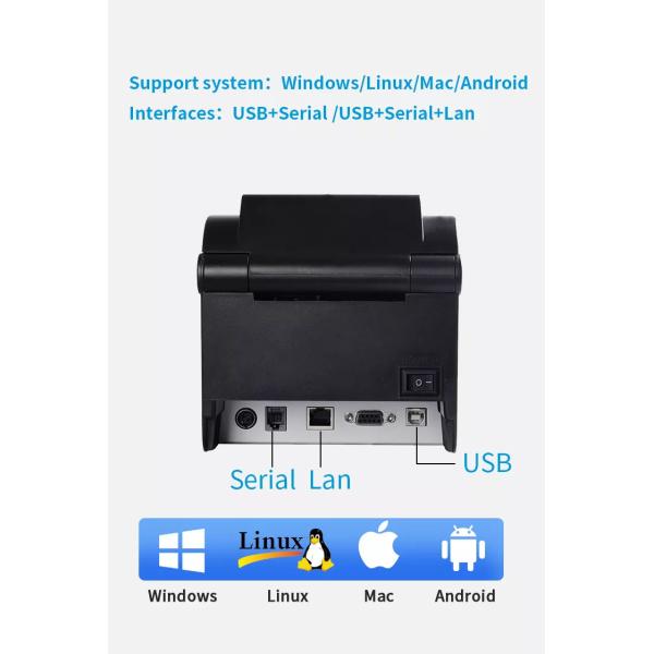 Принтер штрихкода ярлыка 203DPI 80mm 58mm сразу термальный
