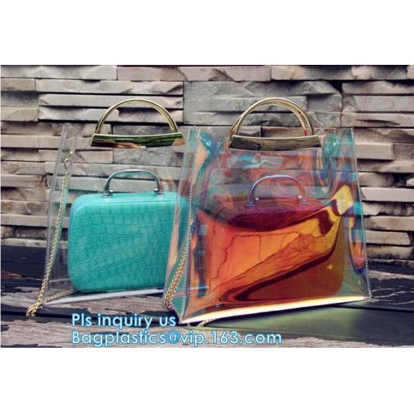 customized clear pvc tote bag handbag, Trendy Lady Handbags with Zipper Handle Shoulder Tote Bag, Envelope Clutch Bag Ha