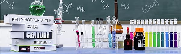 Test Tubes, 50ml - Borosilicate 3.3 Glass - 1.2mm Thick Walls, Beaded Rim - Superior Heat & Chemical Durability