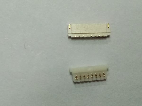 0.8 Pitch White Gold Plated Crimping Style IDC Type Connector 8 Pole Housing / Wafer
