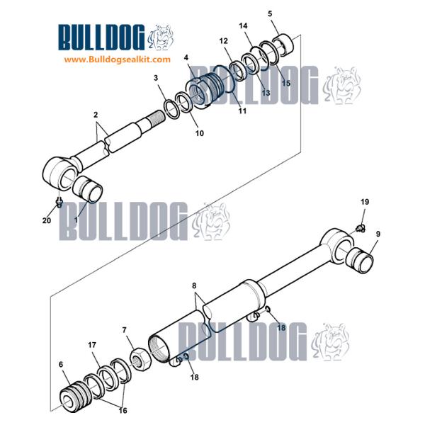 Backhoe Loader Wb97 Wb93s Komatsu Hydraulic Cylinder Seal Kits 707-99-15730