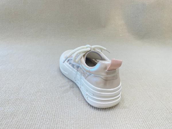Round Head Womens Pink Casual Shoes Rubber Outsole Pink Casual Sneakers