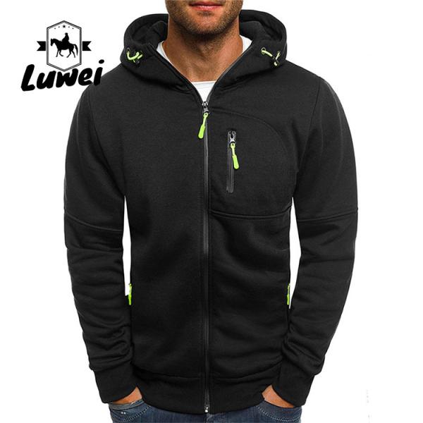 Moletons cortados Fitness Slim Fit Jogger Sweatshirt Bluza Casual Zipper Sweatshirts Mens Outerwear Pullover