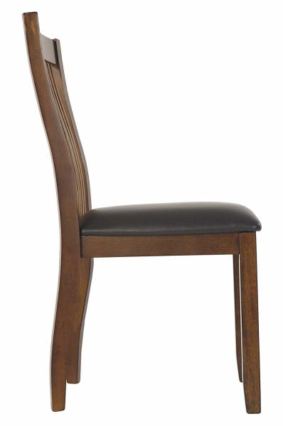 Dining Side Wooden Dining Room Chairs Comb Back Brown Base And Black Upolstered Seat