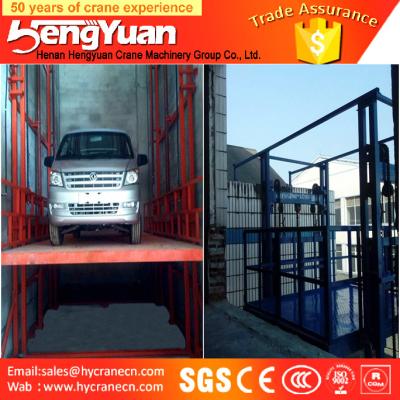 4-12m lifting height guide rail chain hydraulic goods ladder lifter