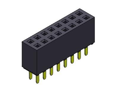 TIPO duplo fêmea do mergulho da fileira do conector 2.54mm do encabeçamento - 2 *2 PIN To 2*40PIN H=8.50mm