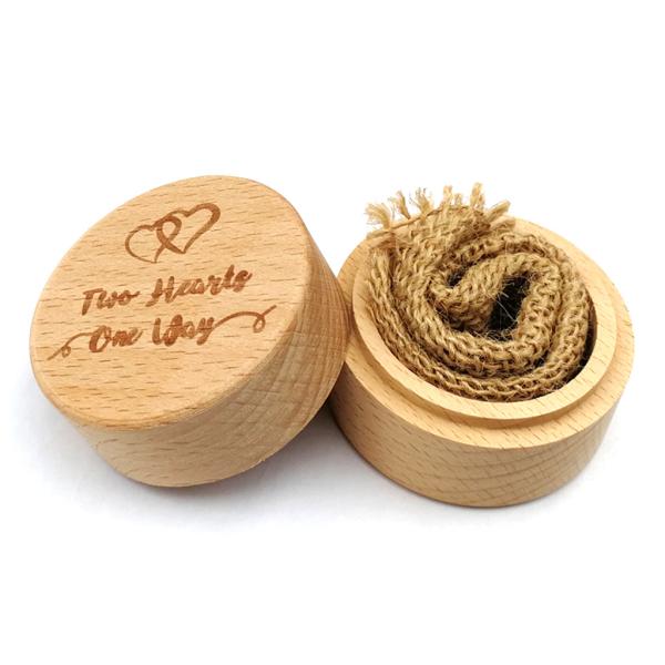 Small Wood Ring Box for Beautifully Proposing Marriage Handmade Beech and Walnut