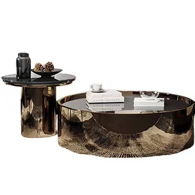 Light Luxury Oval Metal Coffee Table Combination Custom Luxury Modern Coffee Tables