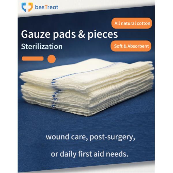 Gauze Pads & Pieces Sterilization 40s 26x18 E4416 10*10/7.5*7.5/5*5cm