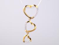 18K Gold Geometric Series Pendant Zirconia Cross Necklace 925 Silver CZ Pendant