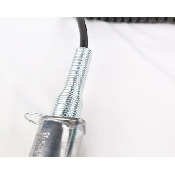 Durable Coiled Trailer Cable With Metal Plug And Metal Cable Holder ISO/TS1185