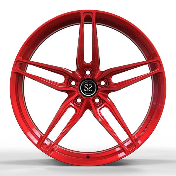 Bugatti Chiron Algodão de Alumínio Luminoso Vermelho 5x130 Staggered 20 e 21 polegadas