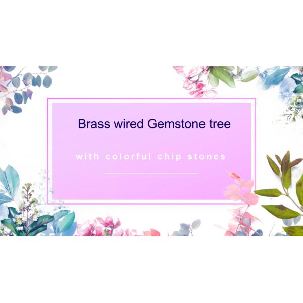 Colorful Gemstone Chips Brass Wired Lucky Fortune Tree with Chakra Healing Stones Enhance Your Home Decorations and Ornaments