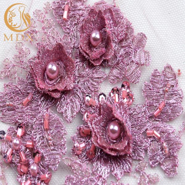 Отбортованное платье свадьбы шнурует вышивку ширины ткани 135cm Handmade 1 двор